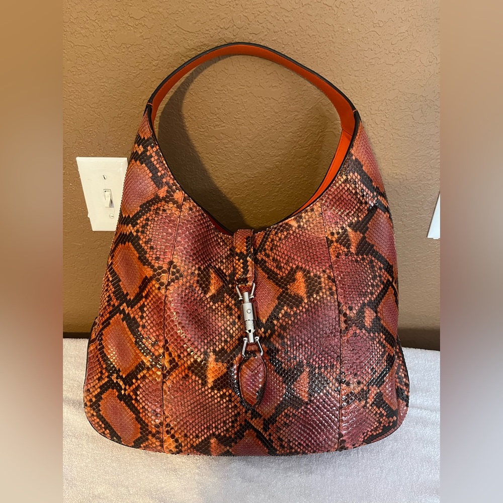 Authentic Gucci Jackie Large Python Bag - image 1